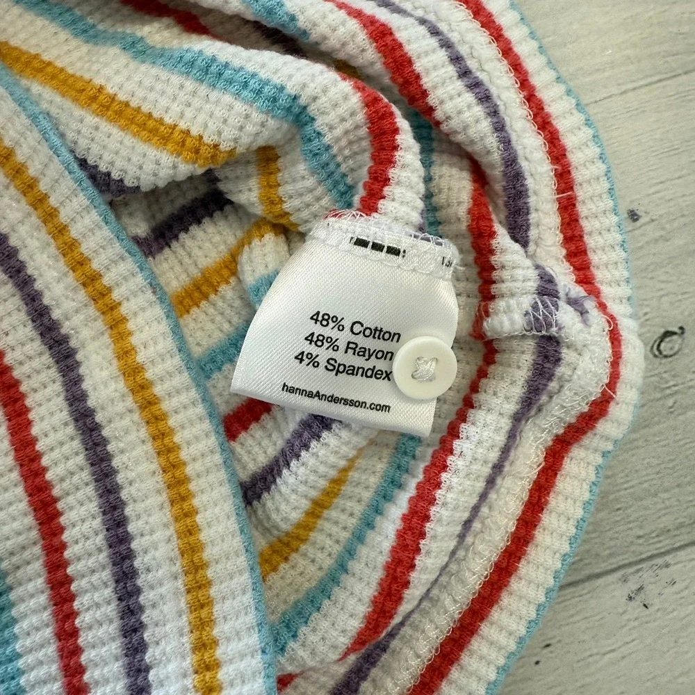 Hanna Andersson girls ribbed rainbow‎ striped top 100/4